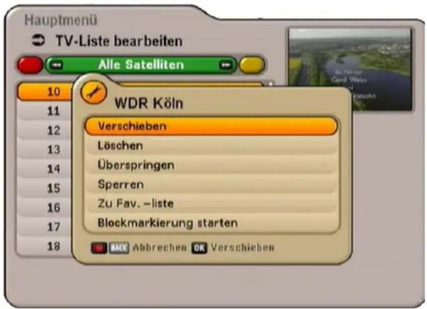 KATHREIN UFS 650si - BEARBEITEN VON LISTEN/PROGRAMMEN - 1