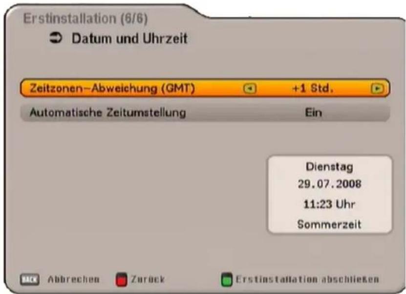 KATHREIN UFS 650si - ERST-INSTALLATION: Programmsuchlauf/Datum und Uhrzeit - 2