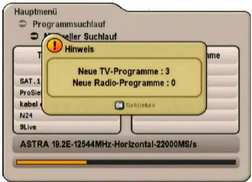KATHREIN UFS 650si - PROGRAMME SUCHEN (PROGRAMM-SUCHLAUF) - 1