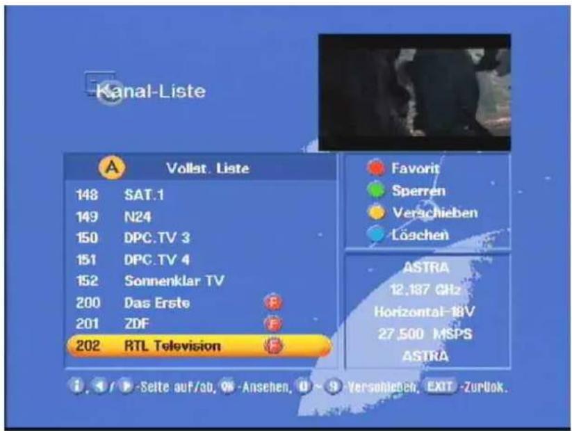 KATHREIN UFD 595 - Favorite-Liste - 1