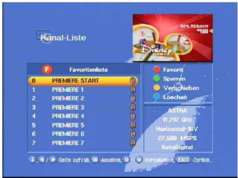 KATHREIN UFD 595 - Favorite-Liste - 2