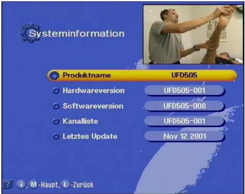 KATHREIN UFD 505 - Systeminformation - 1