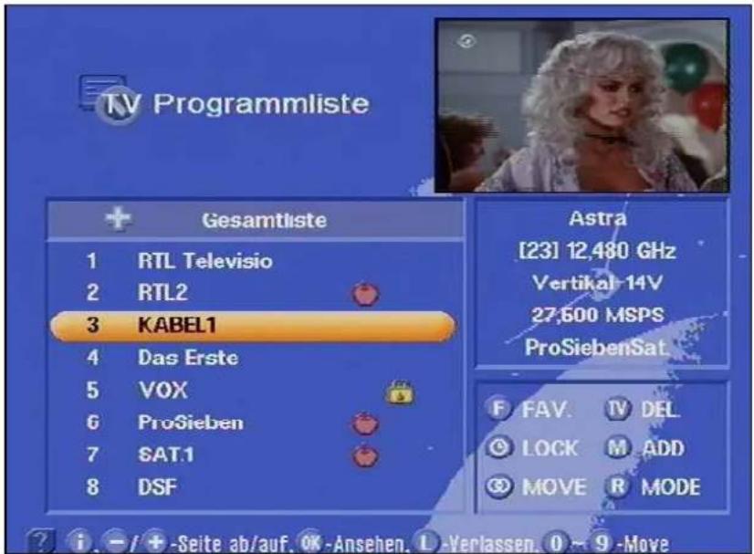 KATHREIN UFD 505 - Programme sortieren - 2
