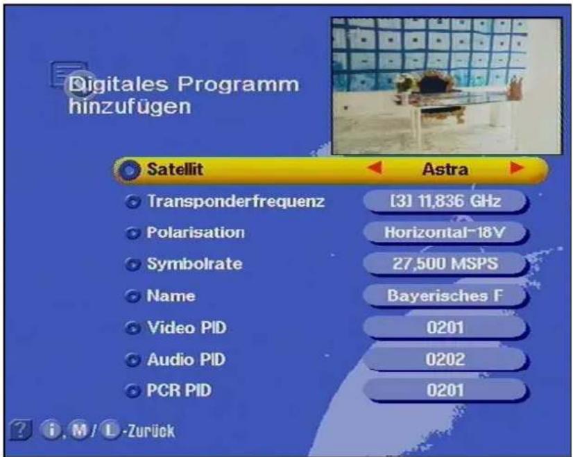 KATHREIN UFD 505 - Programme manuell hinzufügen - 2