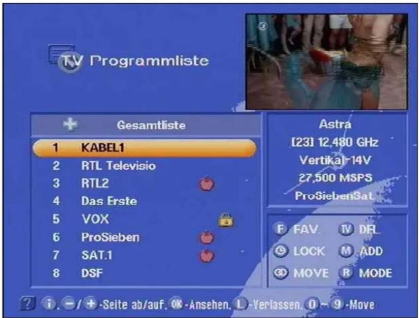 KATHREIN UFD 505 - Programme sortieren - 1