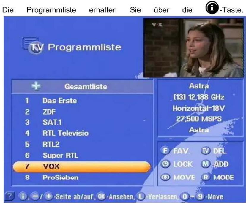 KATHREIN UFD 505 - Programmliste - RADIO/TV - 1