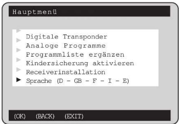 KATHREIN UFD 501 - Aufruf des Hauptmenüs - 1