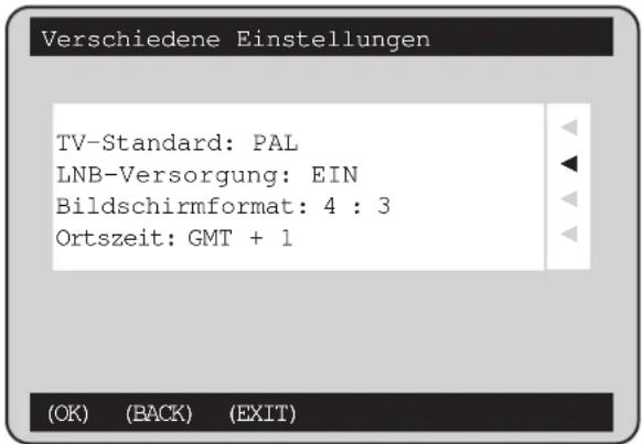 KATHREIN UFD 501 - Verschiedene Einstellungen - 1