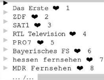 KATHREIN UFD 500 - Favoritenliste TV - 1
