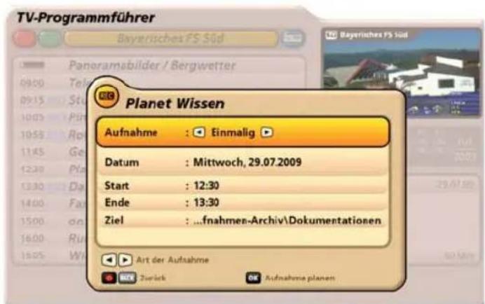 KATHREIN UFC 960 - Aufnahmeort für Aufnahme festlegen - 3