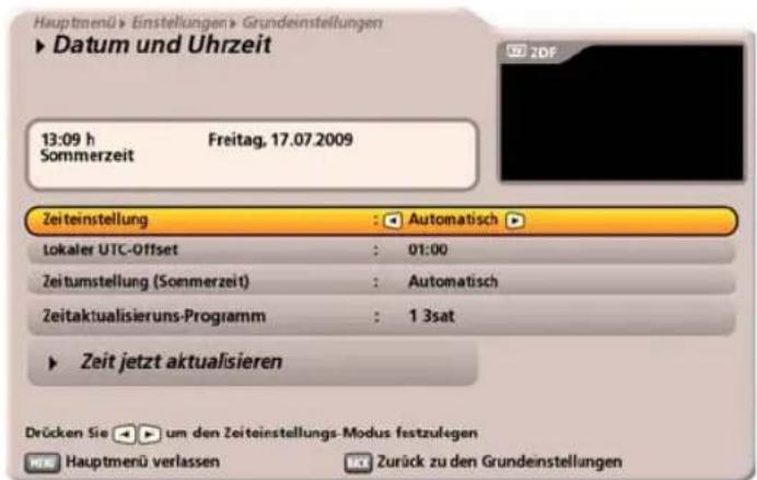 KATHREIN UFC 960 - Datum und Uhrzeit - 1