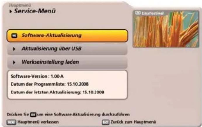 KATHREIN UFC 960 - Hauptmenü - Service-Menü - 1