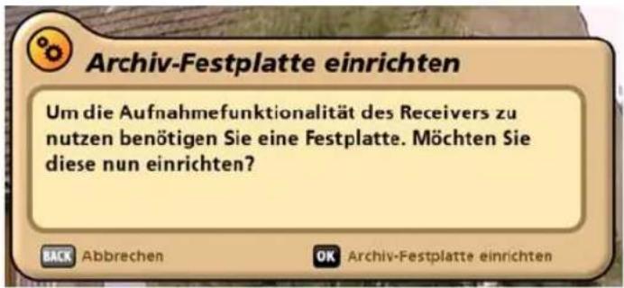 KATHREIN UFC 960 - Archiv-Festplatte einrichten - 2