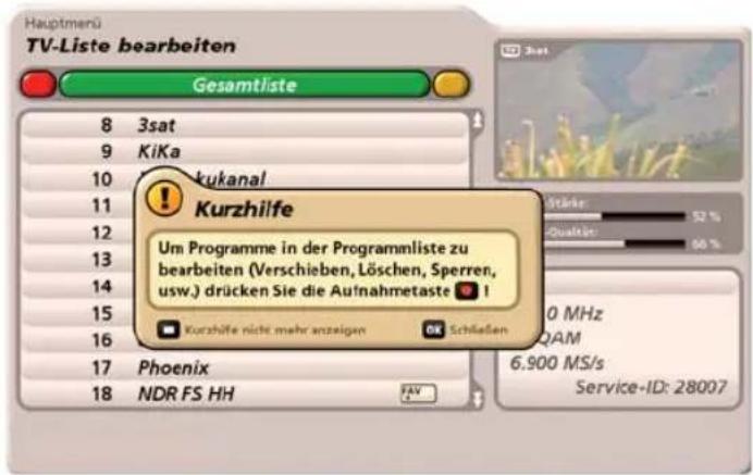 KATHREIN UFC 960 - Programmliste bearbeiten - 1