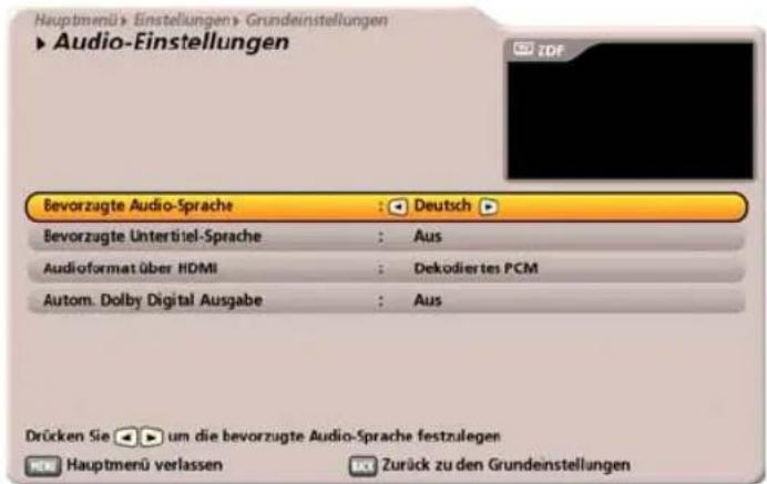KATHREIN UFC 960 - Audio-Einstellungen - 1