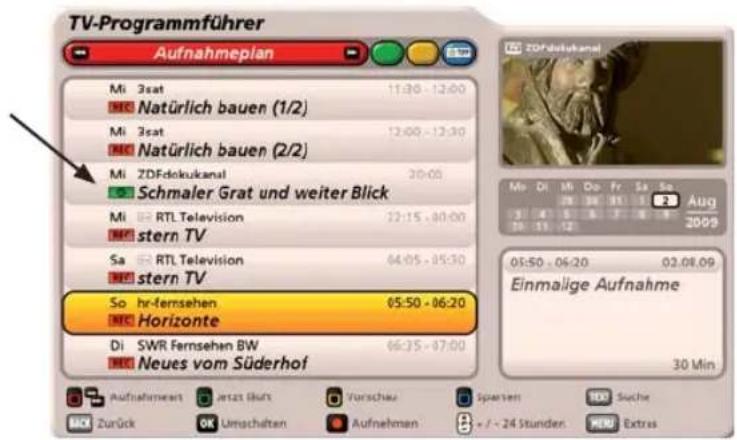 KATHREIN UFC 960 - Erinnerungsfunktion (Umschalten auf Sendung) - 2