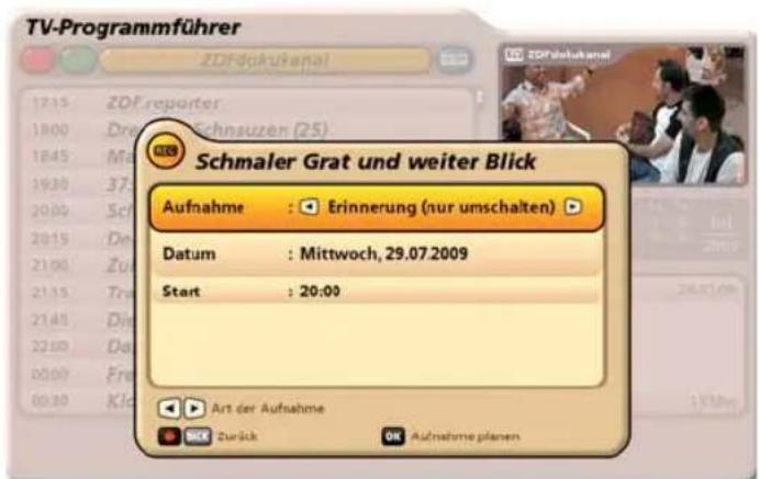 KATHREIN UFC 960 - Erinnerungsfunktion (Umschalten auf Sendung) - 1
