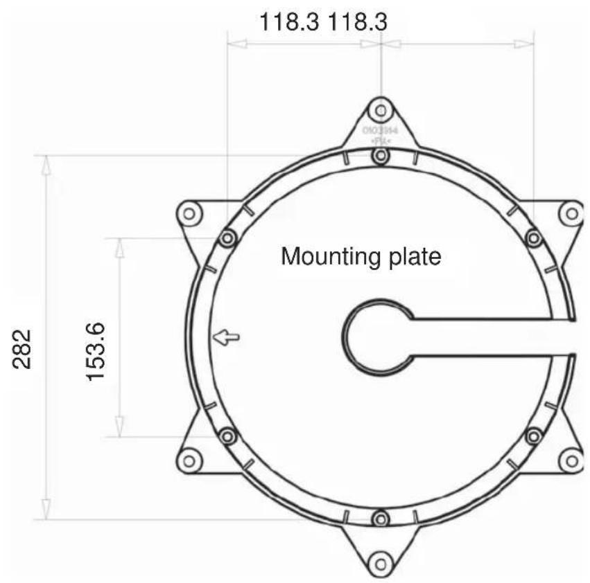 118.3 118.3 00:34 Mounting plate 282 153.6