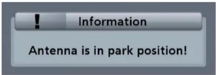 Information Antenna is in park position!
