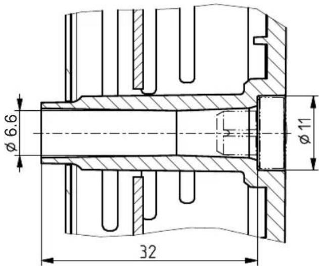 Ø 6.6 32 Ø 11