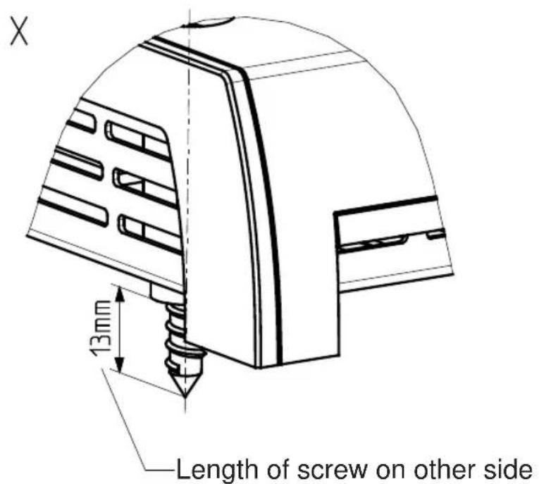 X 13mm Length of screw on other side