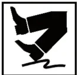 Abstract black-and-white graphic of a stylized human figure in motion, no text or symbols present.
