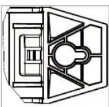 Pure technical line drawing of a mechanical component without any text, numbers, or symbols