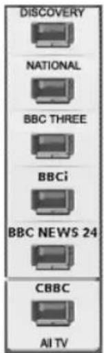 DISCOVERY NATIONAL BBC THREE BBCi BBC NEWS 24 CBBC AI TV