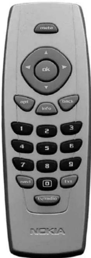 mute ok opt info back 1 2 3 4 5 6 7 8 9 navi txt tv/radio NOKA