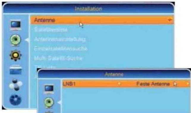 ZEHNDER ZX 2750 HUe - Antenneneinstellung – für Mehrsatellitenempfang - 1