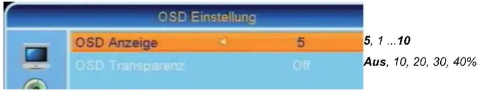 ZEHNDER ZX 2750 HUe - OSD Einstellungen - 1