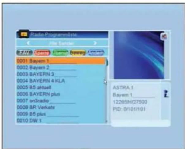 ZEHNDER ZX 2750 HUe - Bearbeiten der Radioprogrammliste TV/RADIO - 1