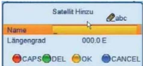 ZEHNDER ZX 2750 HUe - Satellitenliste - Neuen Satellit anlegen/ändern/löschen - 2