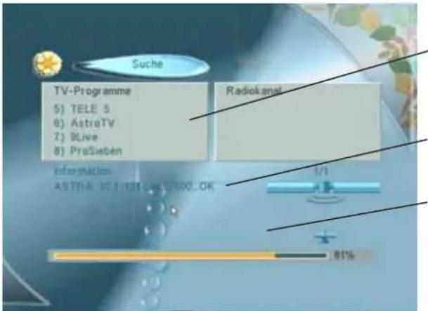Suche TV-Programme 5) TELE 5 6) AstroTV 7) BLive 8) ProSieben Radiok anat Information ASTRA VCTEN CANDRO OK 1/1 81%