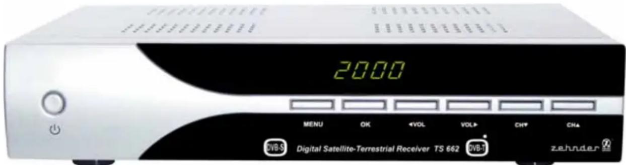 2000 MENU OK VOL VOL CH CH DVB-S Digital Satellite-Terrestrial Receiver TS 662 DVB-1 zehnder