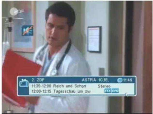 2. ZDF ASTRA 1C,1E, 11:49 11:35-12:00 Reich und Schon Stereo 12:00-12:15 Tagesschau um zw ITX EPG