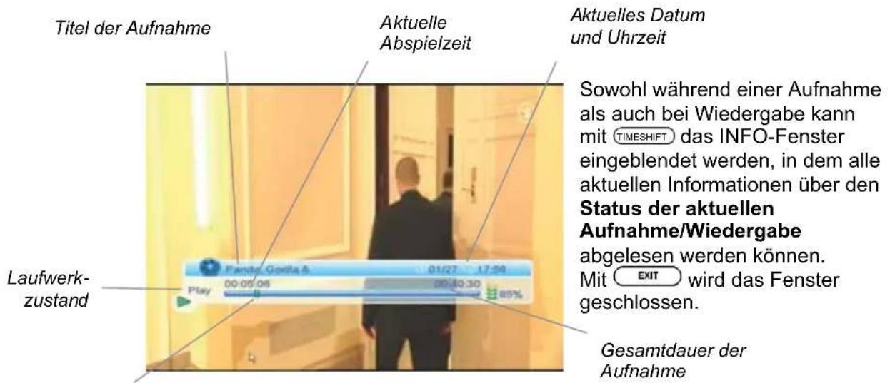 ZEHNDER DX 2850 HUe - Timeshift INFO-Fenster - 1
