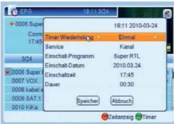 ZEHNDER DX 2850 HUe - Aufnahme über EPG (Elektronischer Programmführer) - 1