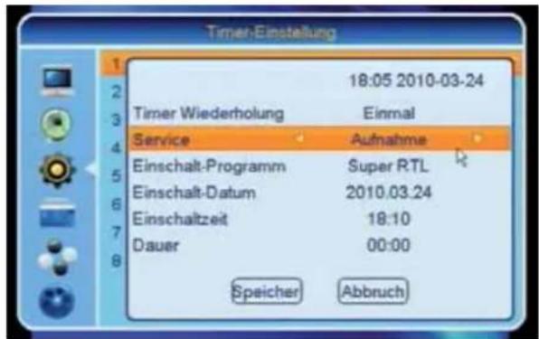 ZEHNDER DX 2850 HUe - Timer - Aufnahme über Timer-Menü - 1