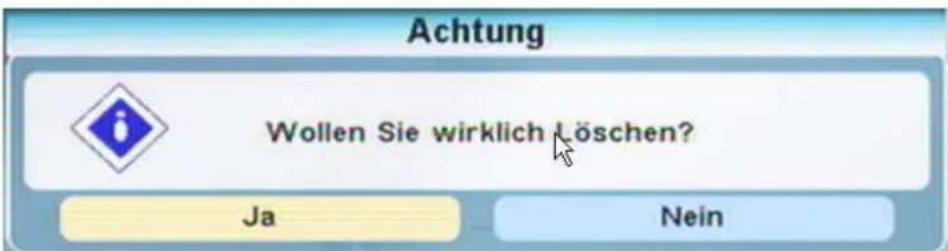 Achtung Wollen Sie wirklich Löschen? Ja Nein