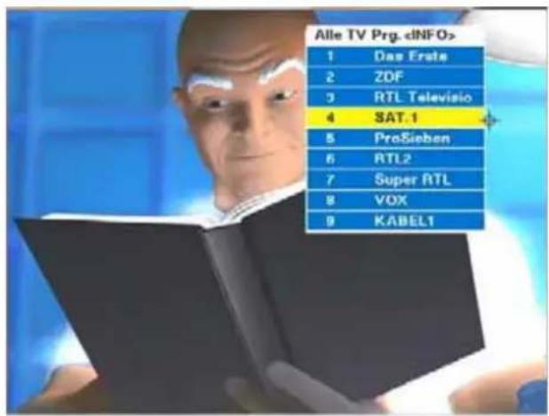 Alle TV Prg. 1 Das Erste 2 ZDF 3 RTL Televisio 4 SAT.1 5 ProSieben 6 RTL2 7 Super RTL 8 VOX 9 KABEL1