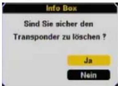 Info Box Sind Sie sicher den Transponder zu löschen ? Ja Noin