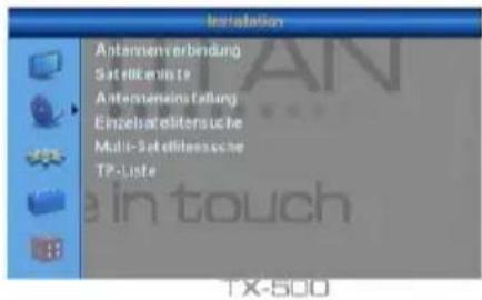 TITAN TX500 - Installations - Menü - 1