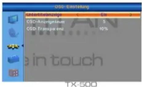TITAN TX500 - OSD Einstellung - 1