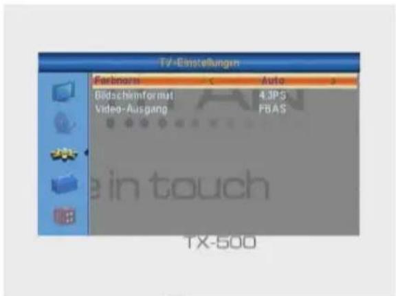 TITAN TX500 - TV Einstellungen - 1