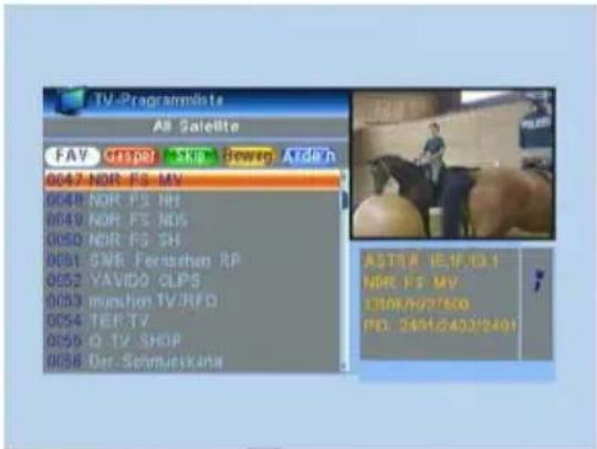 TITAN TX500 - TV Programmliste - 1