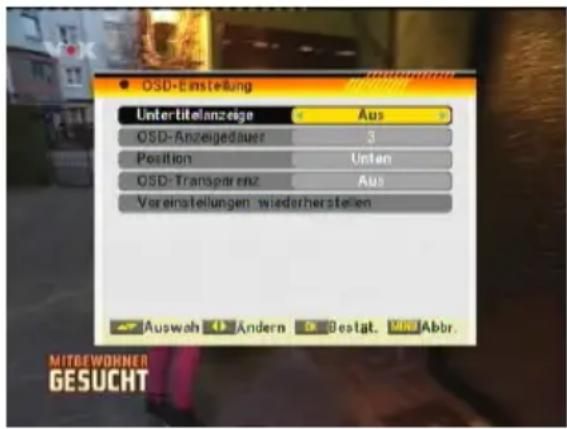 TITAN TX-8200P VR - OSD-Einstellung - 1