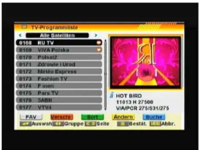 TITAN TX-1100 S - TV-Programmliste - 1