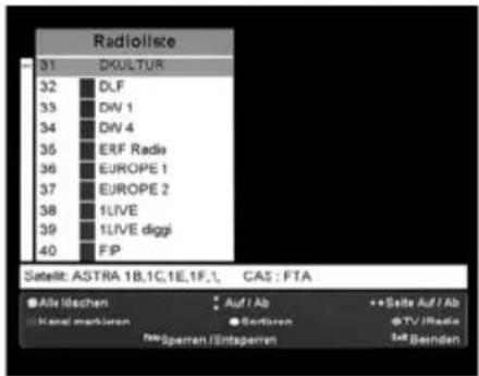 TrekStor Neptune - Verwalten von Senderlisten - 3