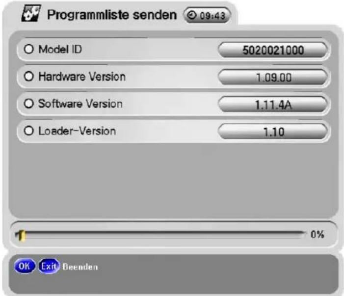 Homecast S5001 CICR - Programmliste senden (nur FTA, CICR ab Loader-Version 2.05) - 1